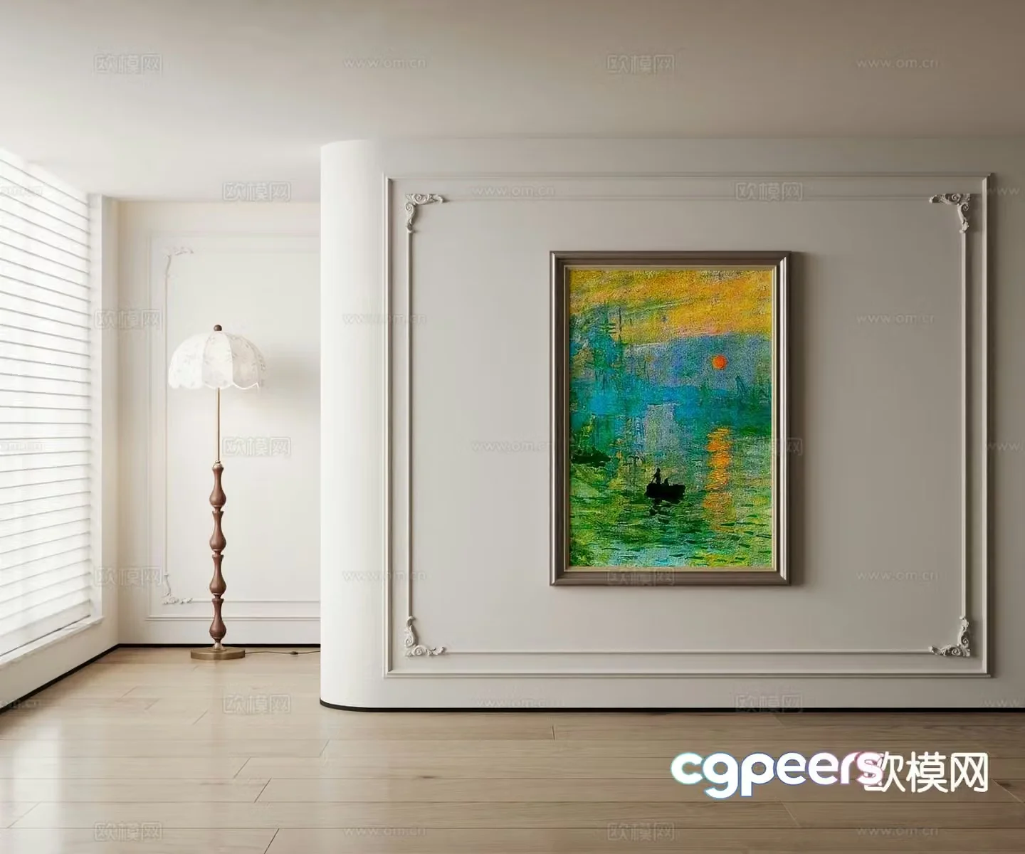 American decorative painting landscape oil painting 3d model