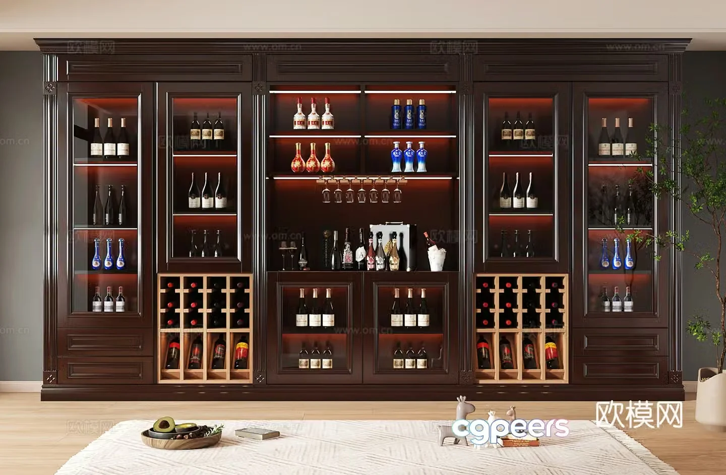 Wine cabinet design Wine cabinet red wine cabinet bar wine cabinet partition wine cabinet 3D model