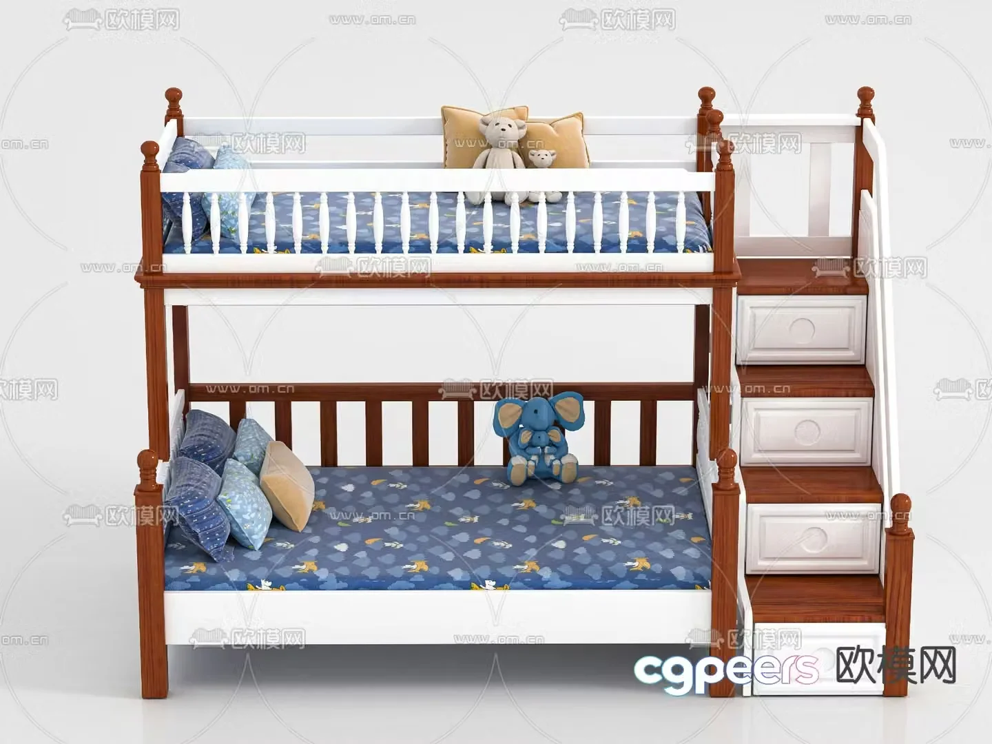 Bunk bed bunk bed 3d model