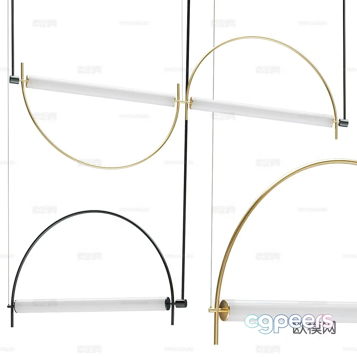 Modern minimalist decorative chandeliers 3d model