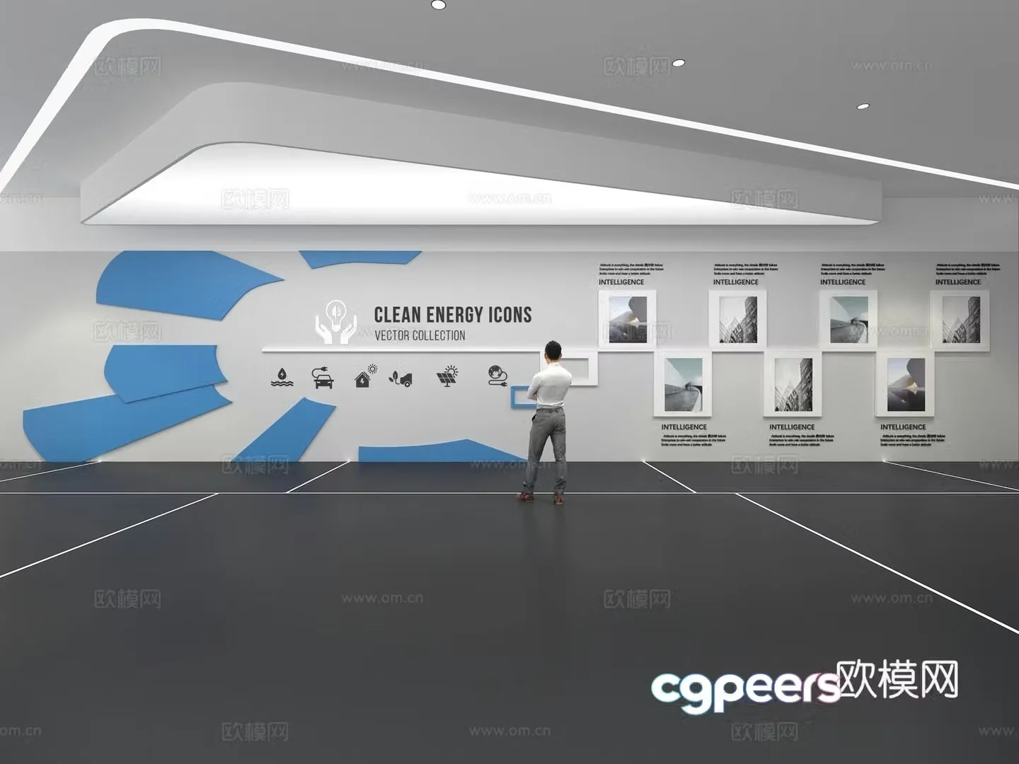Cultural wall Corporate culture wall Display wall Education Exhibition hall Campus culture Corridor 3D model
