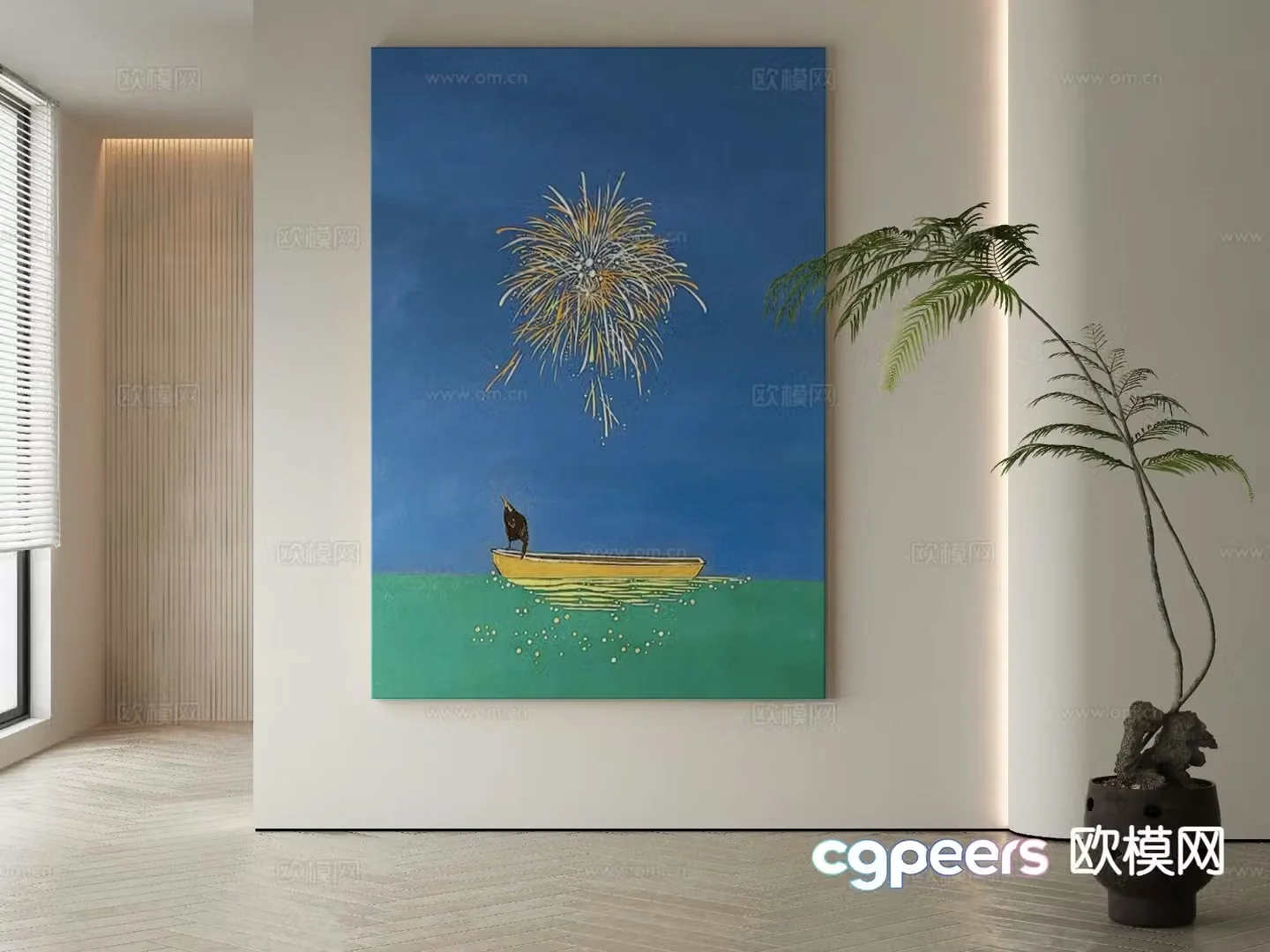 Wabi-sabi oil painting art painting decorative painting 3d model