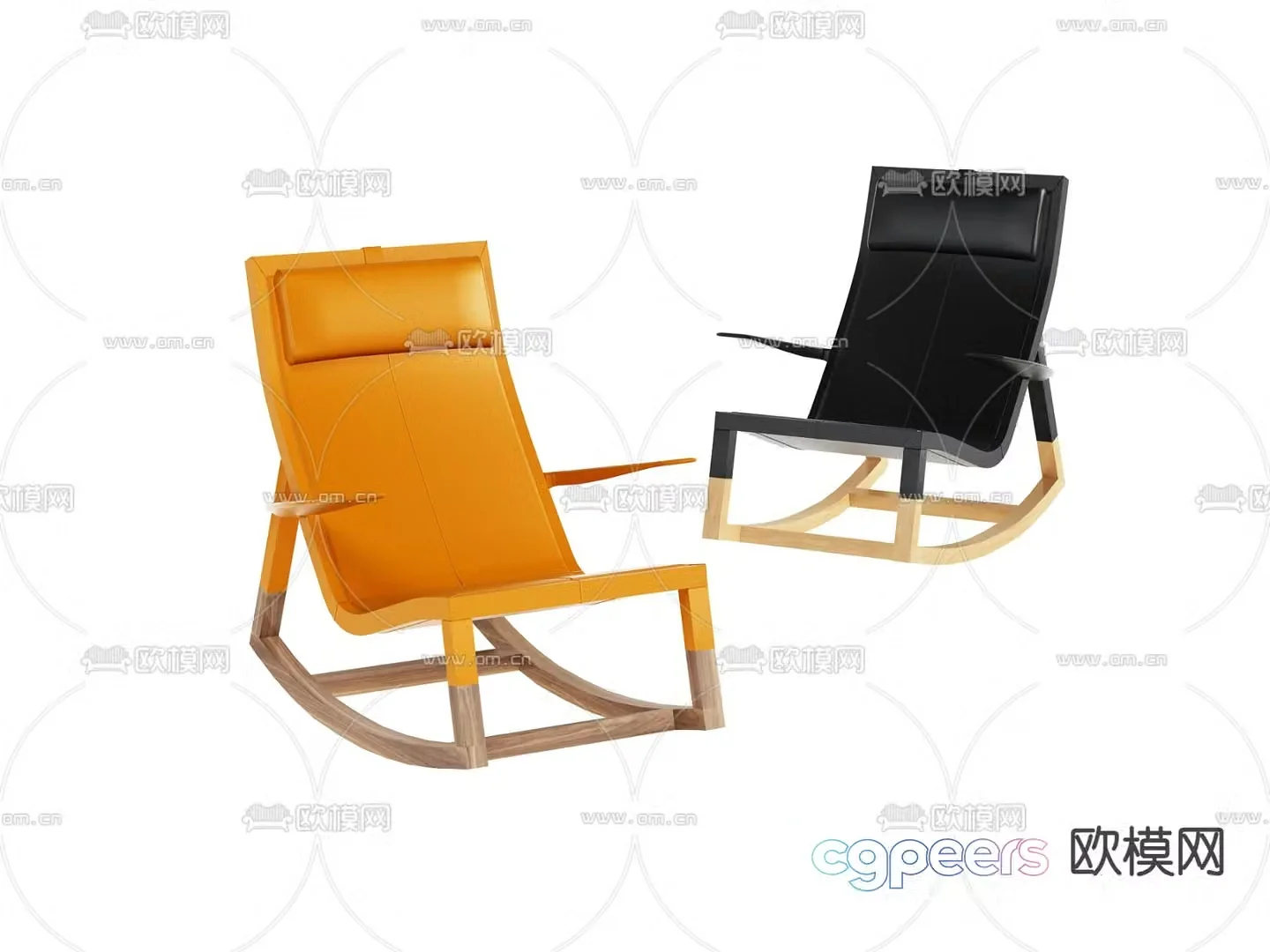 Modern leisure chair rocking chair 3d model