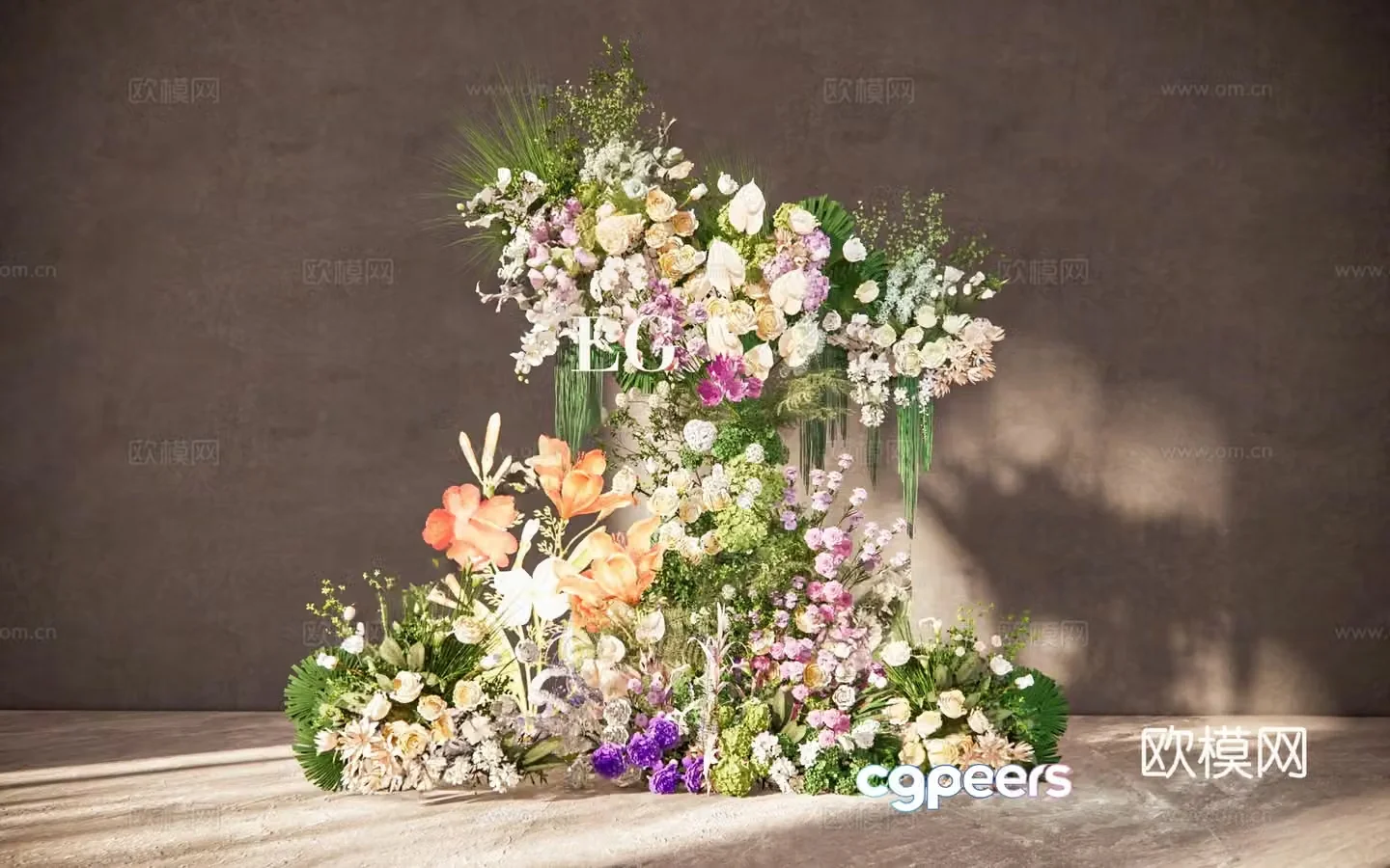 Flower art and beauty wedding art and beauty window art and 3D model