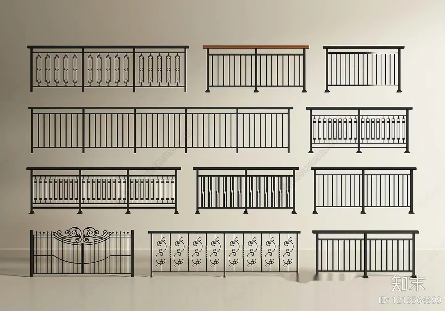 Examples Of Correct Answers: Metal Balcony Railing 3D Model – 13743 – VRAY Render