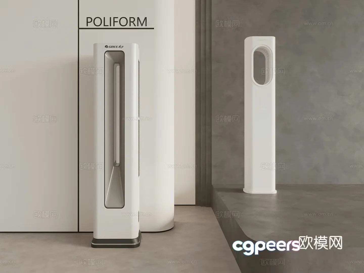 Modern vertical air conditioner air purifier 3d model