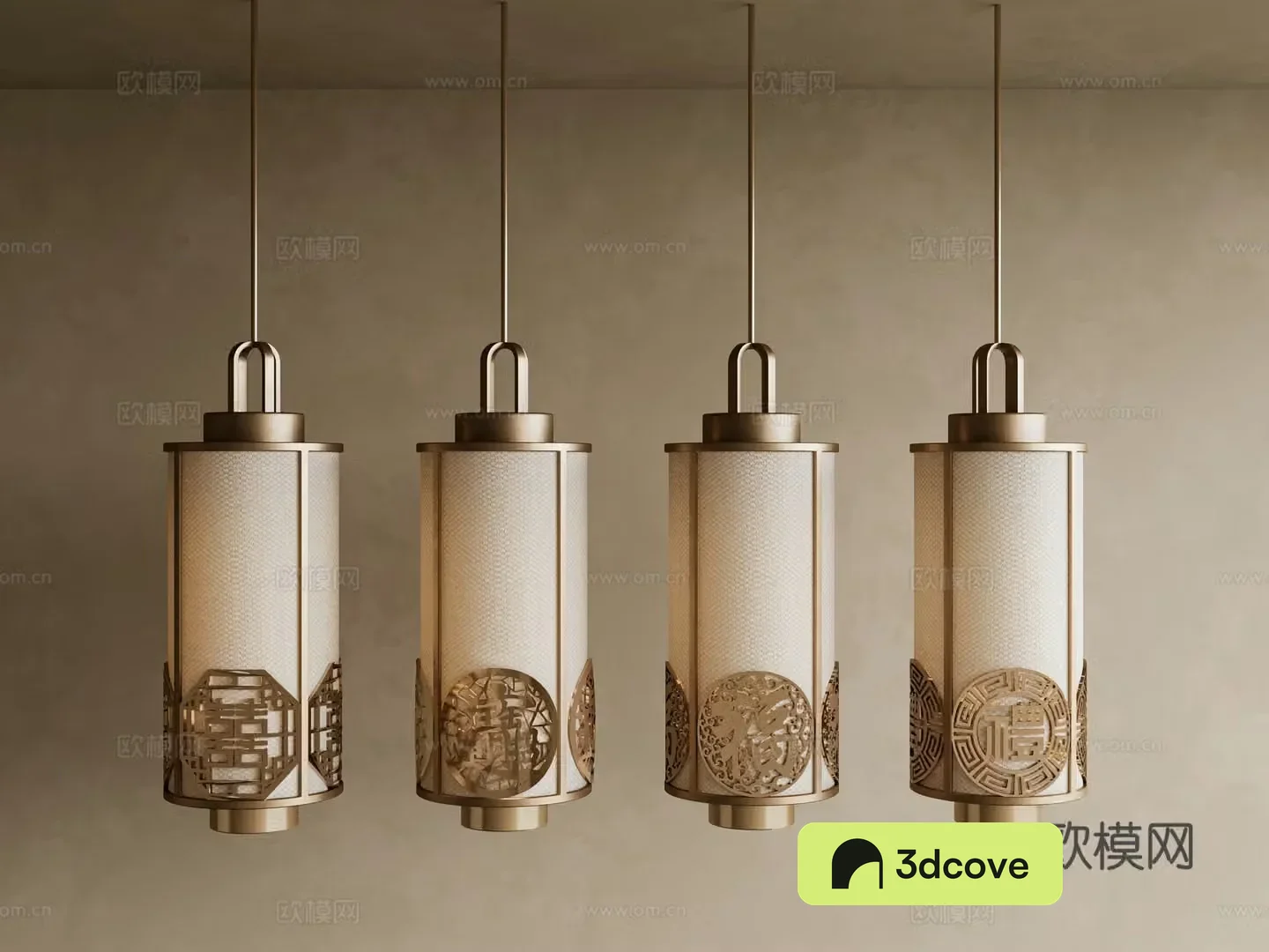 Middle-aged chandeliers New Chinese chandeliers Chinese retro chandeliers Decorative metal chandeliers Chinese metal chandeliers 3D model