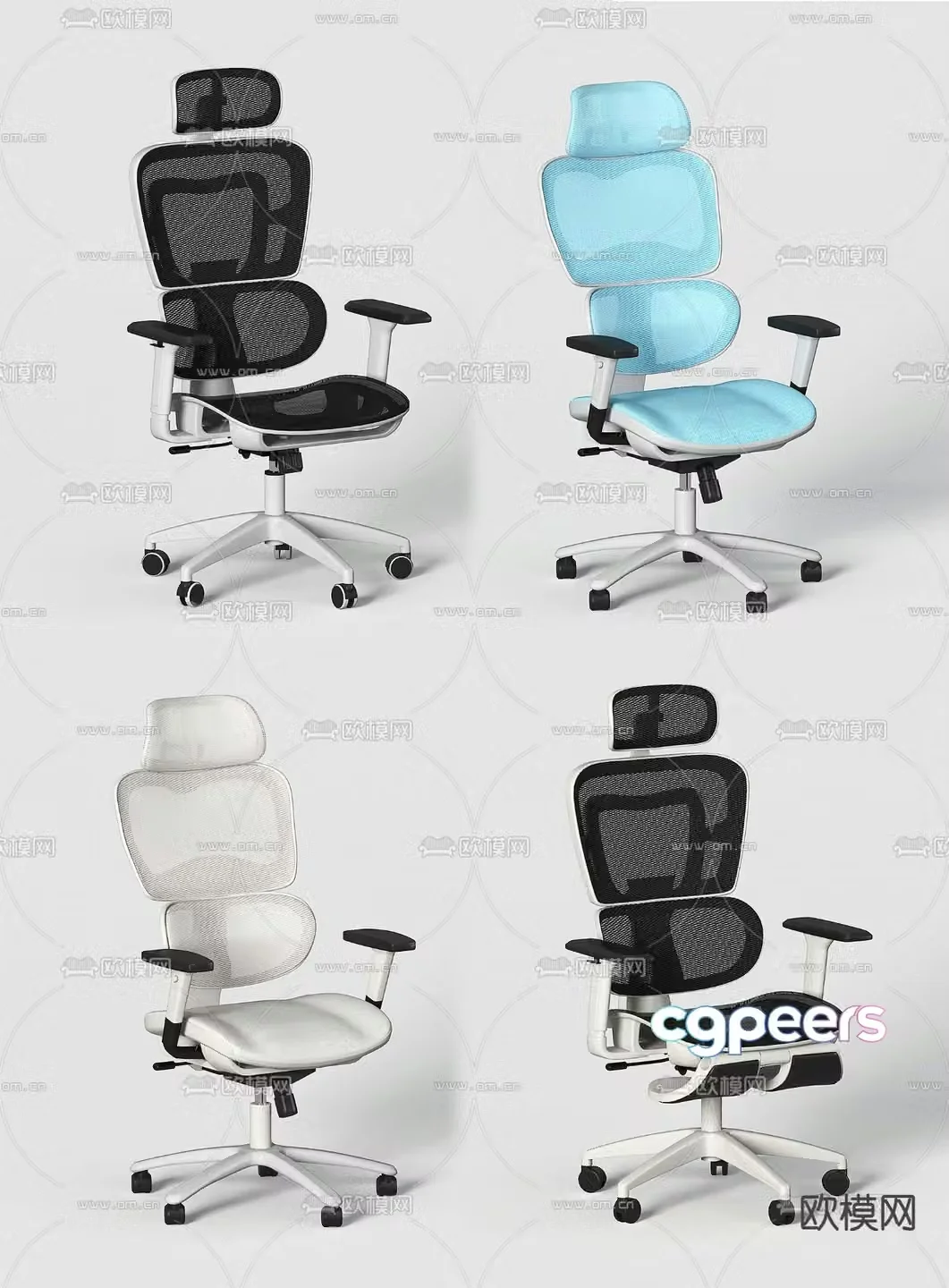 Ergonomic chair office chair gaming chair 3d model