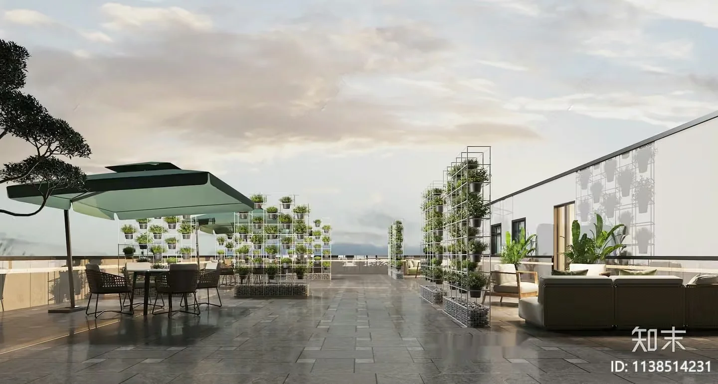 Modern Outdoor Space 3D Model – 20691 – VRAY Render