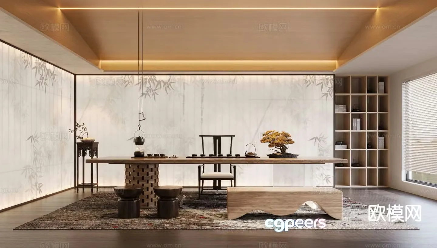 New Chinese tea room 3d model