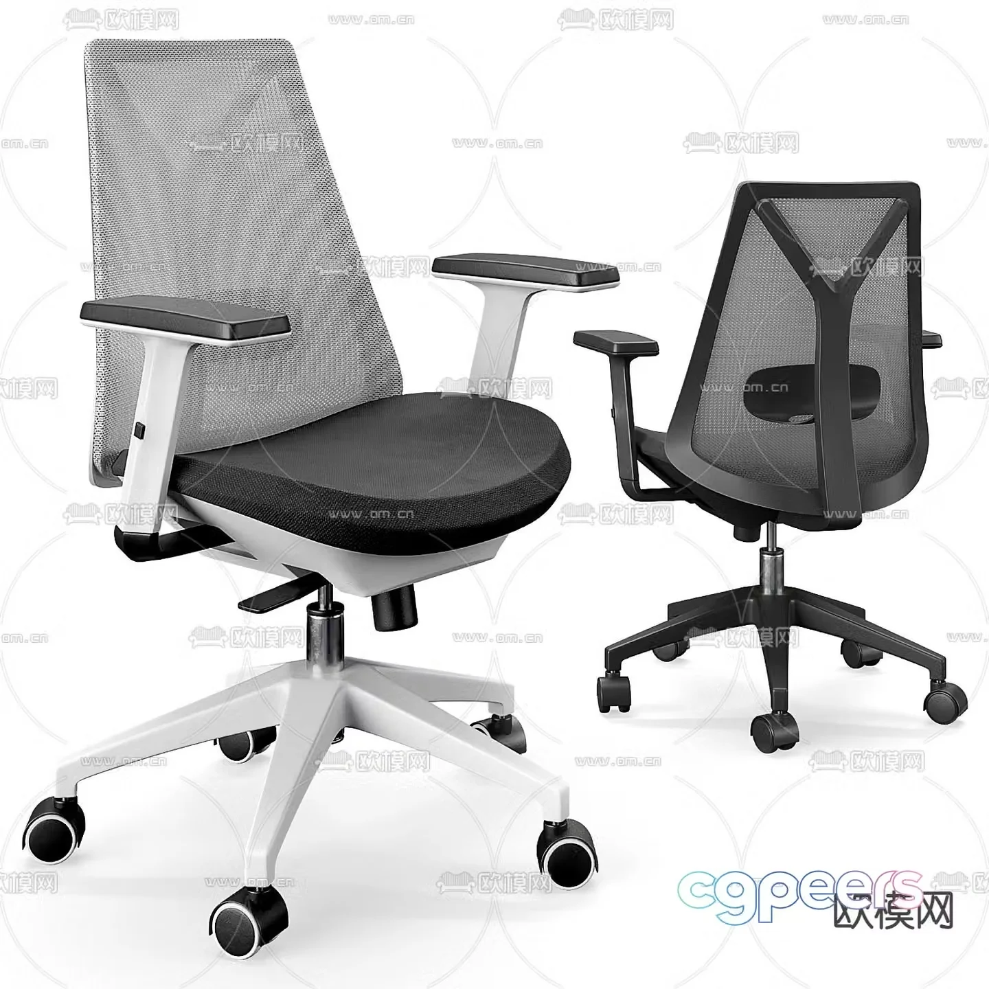 Mayer mesh office chair staff chair 3d model