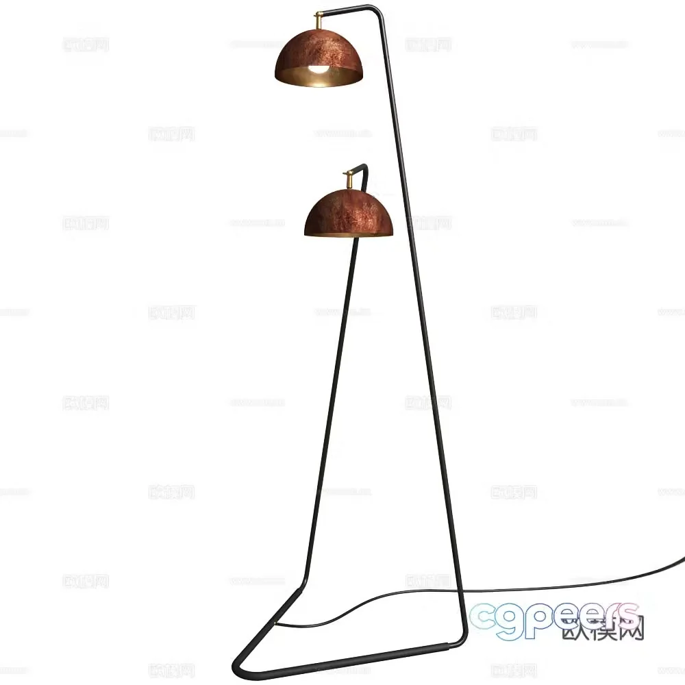 New Chinese style light luxury floor lamp 3D model