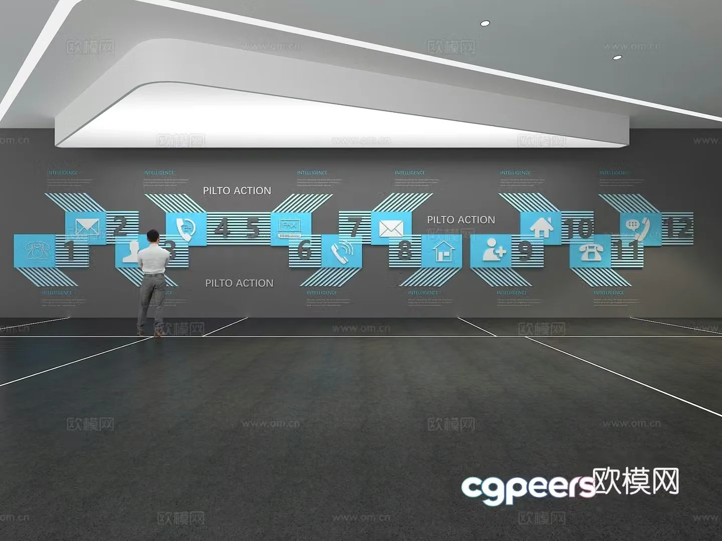 Cultural wall Corporate culture wall Display wall Classroom Exhibition hall Campus culture Corridor 3D model