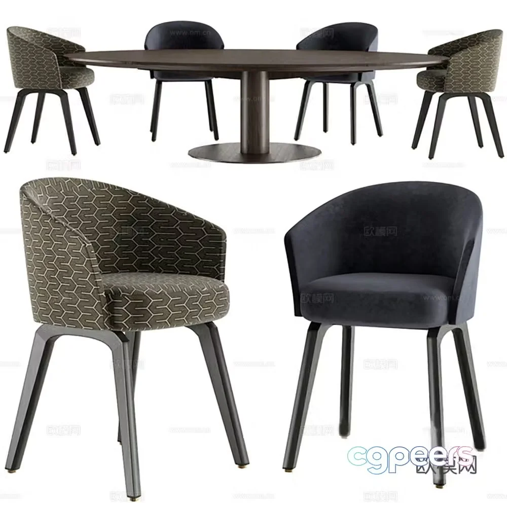 Table and chair combination Dining table and chair combination 3D model
