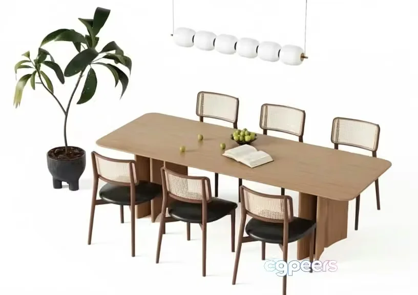 Modern Dining Room 3D Model – 4671 – VRAY Render