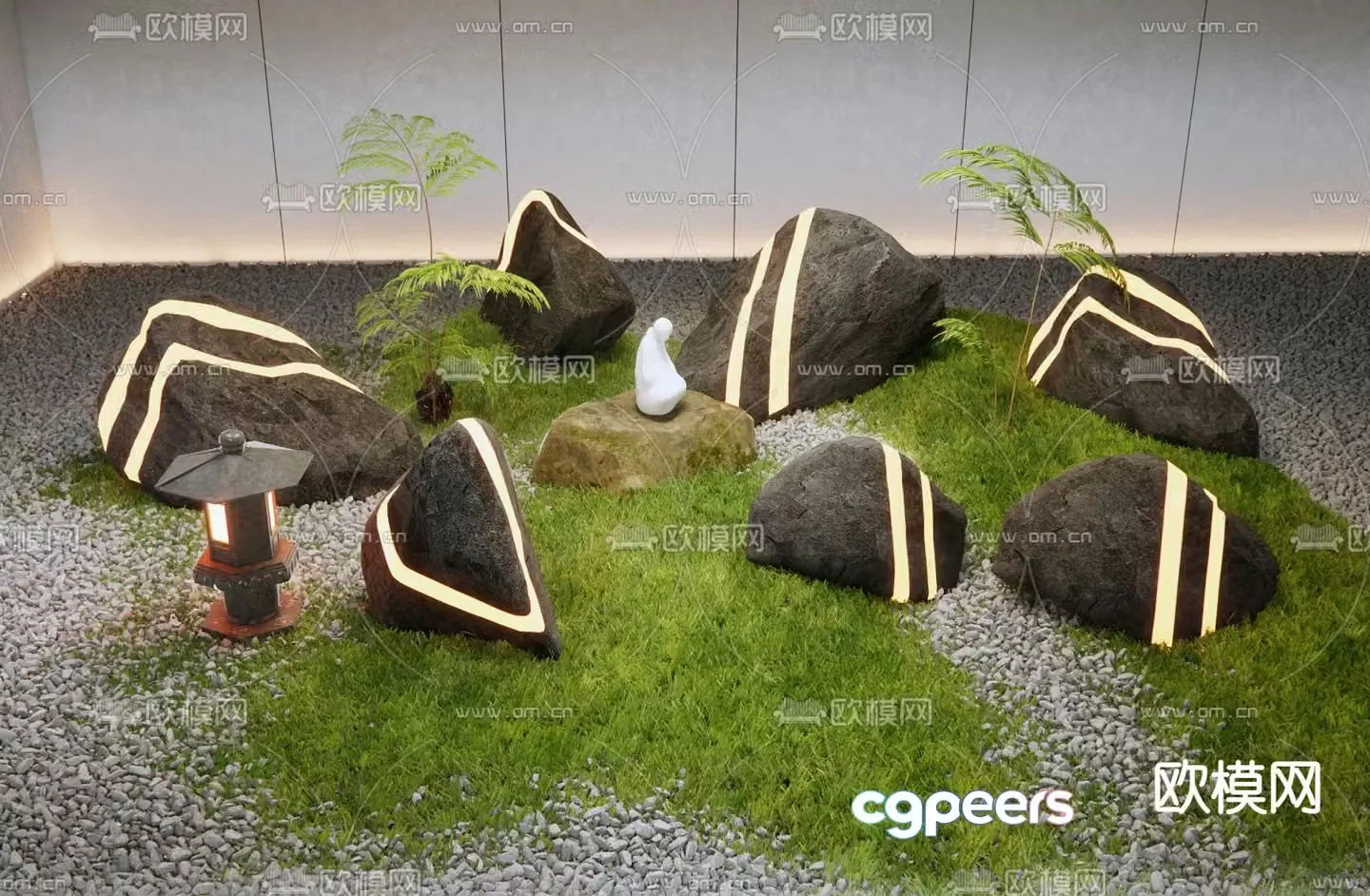 Landscape Stone Dry Mountain Stone Luminous Stone 3d model