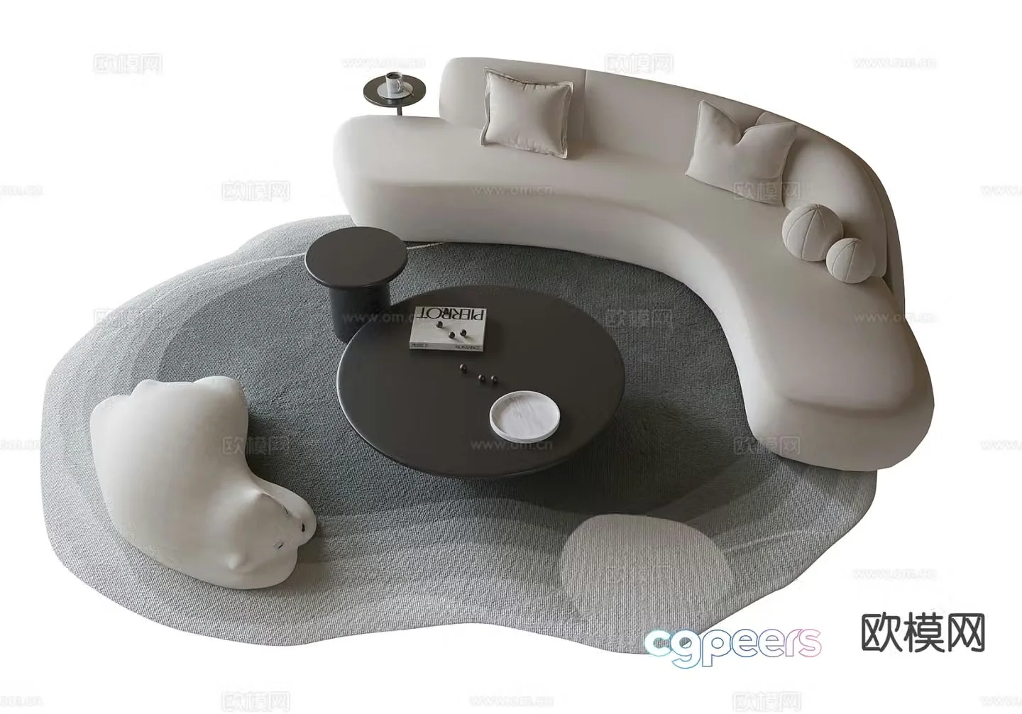 Modern modular sofa curved sofa 3d model
