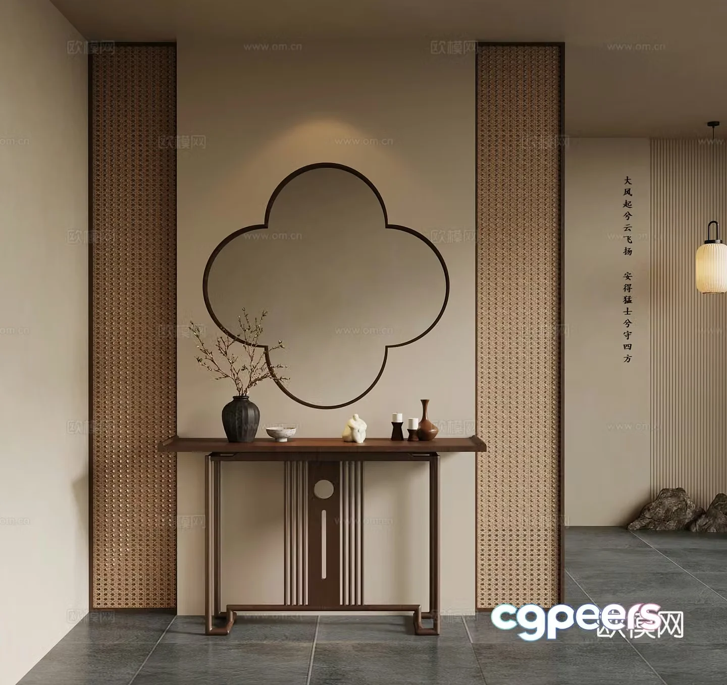 07 New Chinese style entrance Song family entrance case 3D model
