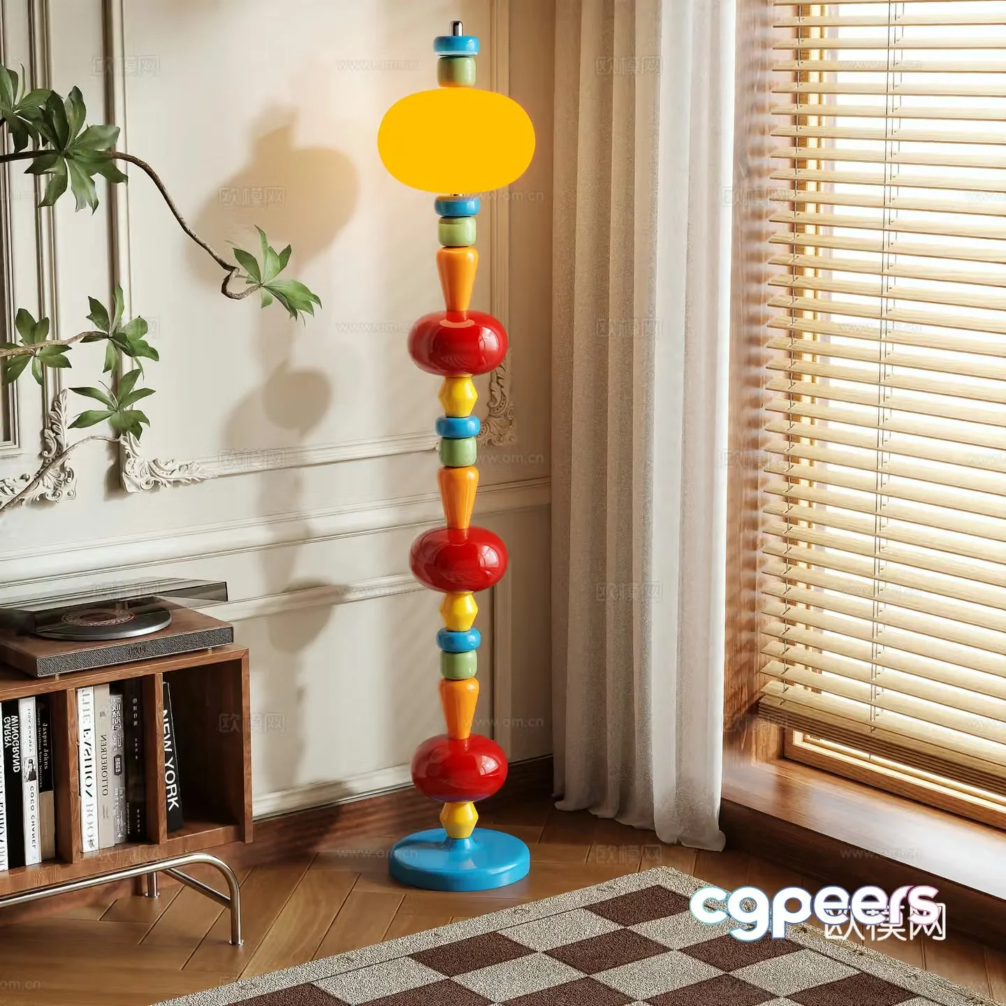 Memphis style floor lamp 3d model