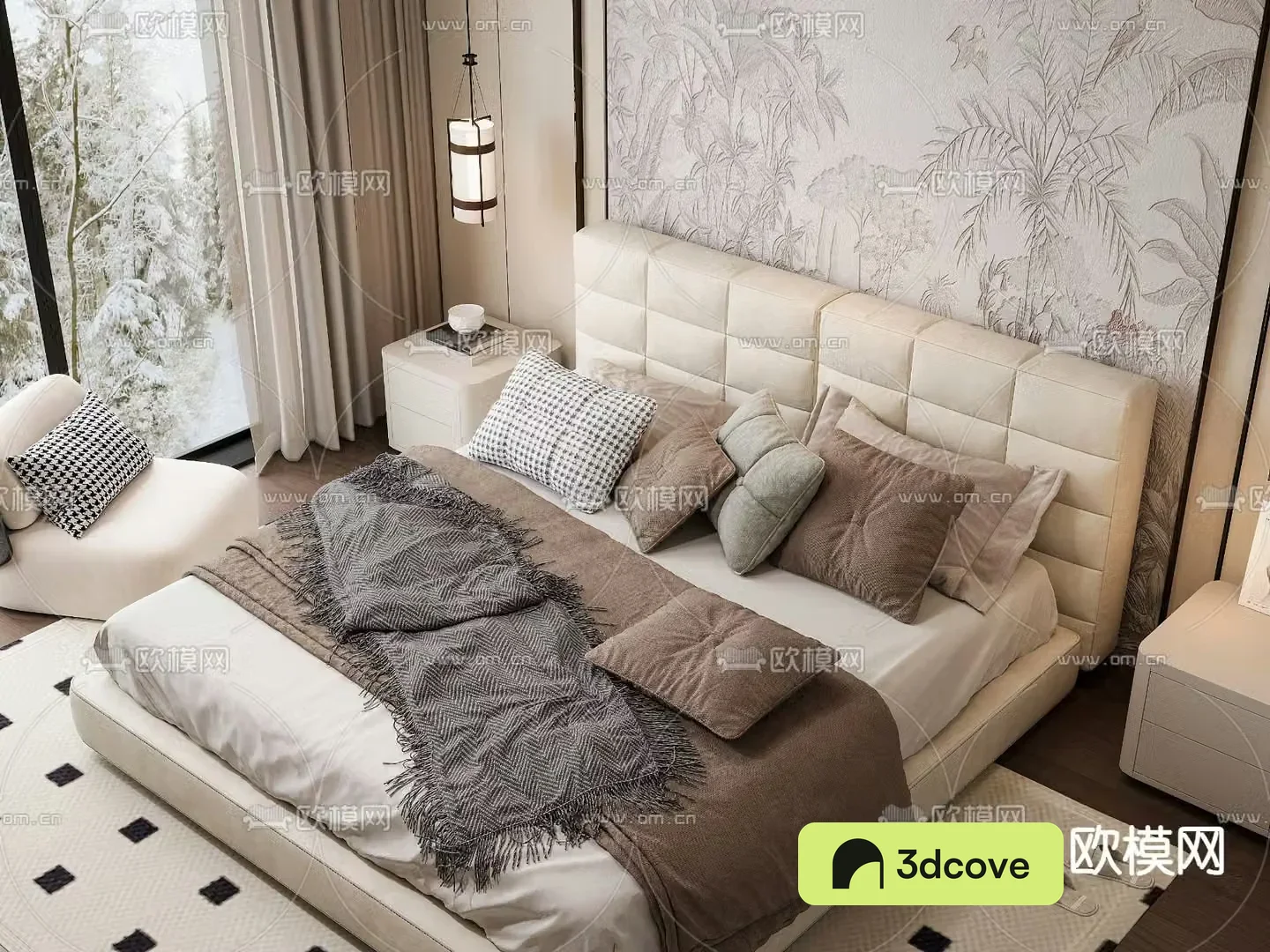 Leather double bed