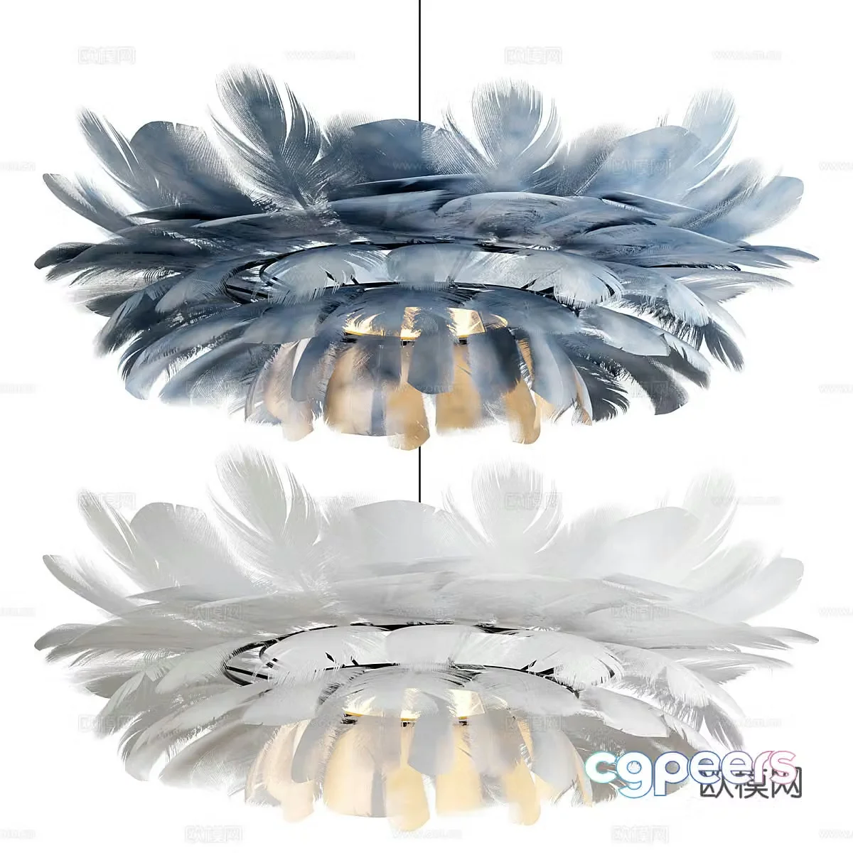 New Chinese Feather Decoration Connect 3D Model