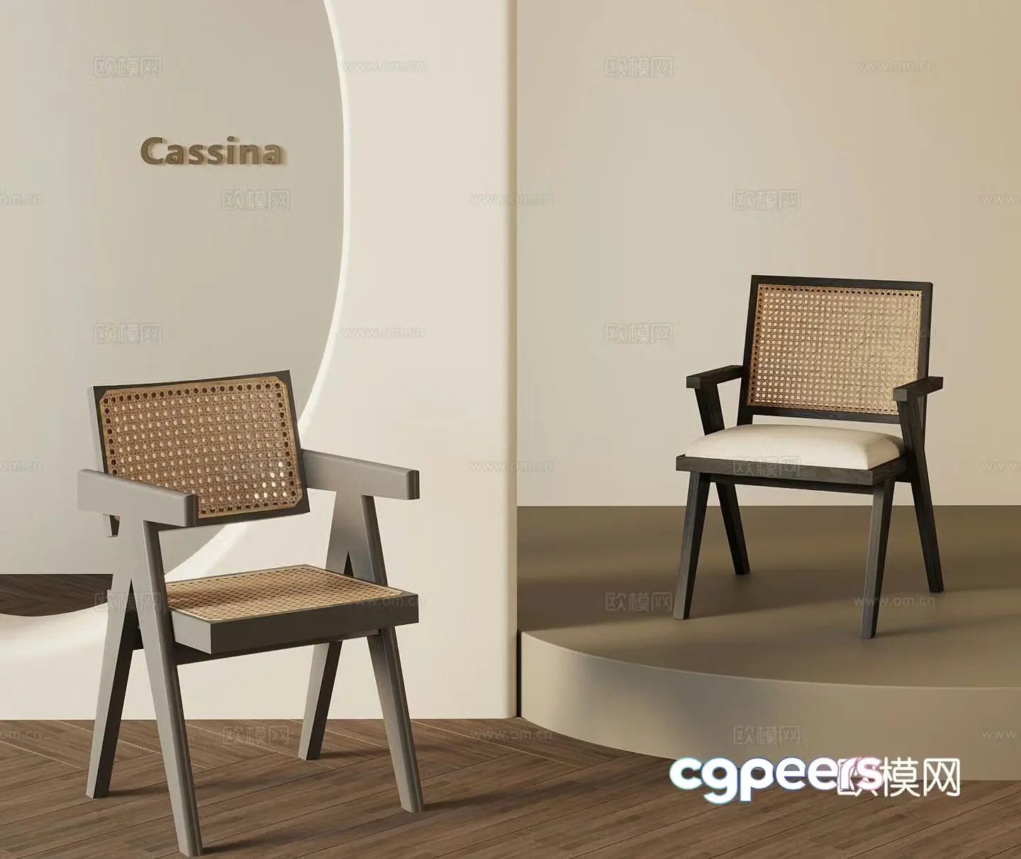 Wabi-sabi chair dining chair 3d model