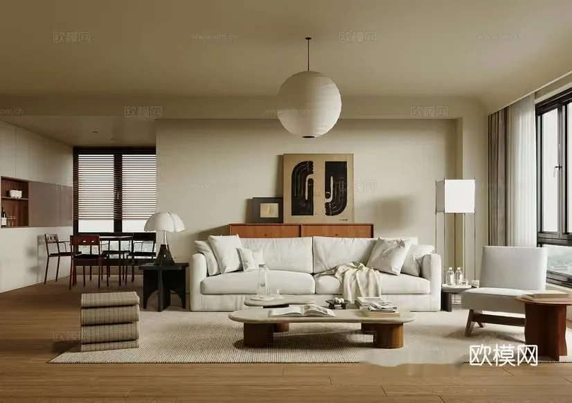 Modern Living Room 3D Model – 17080 – VRAY Render