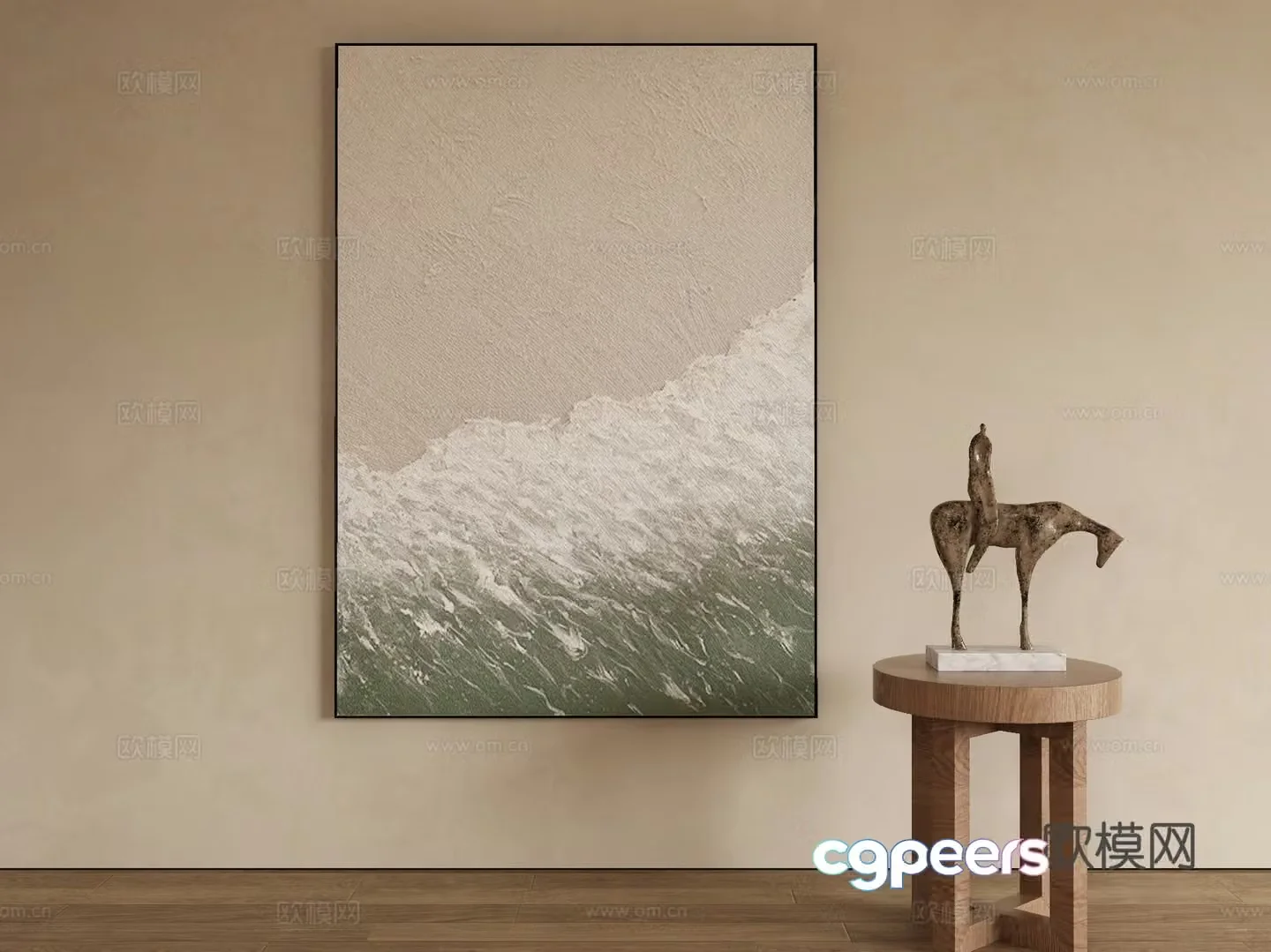 Modern texture painting decorative painting 3d model