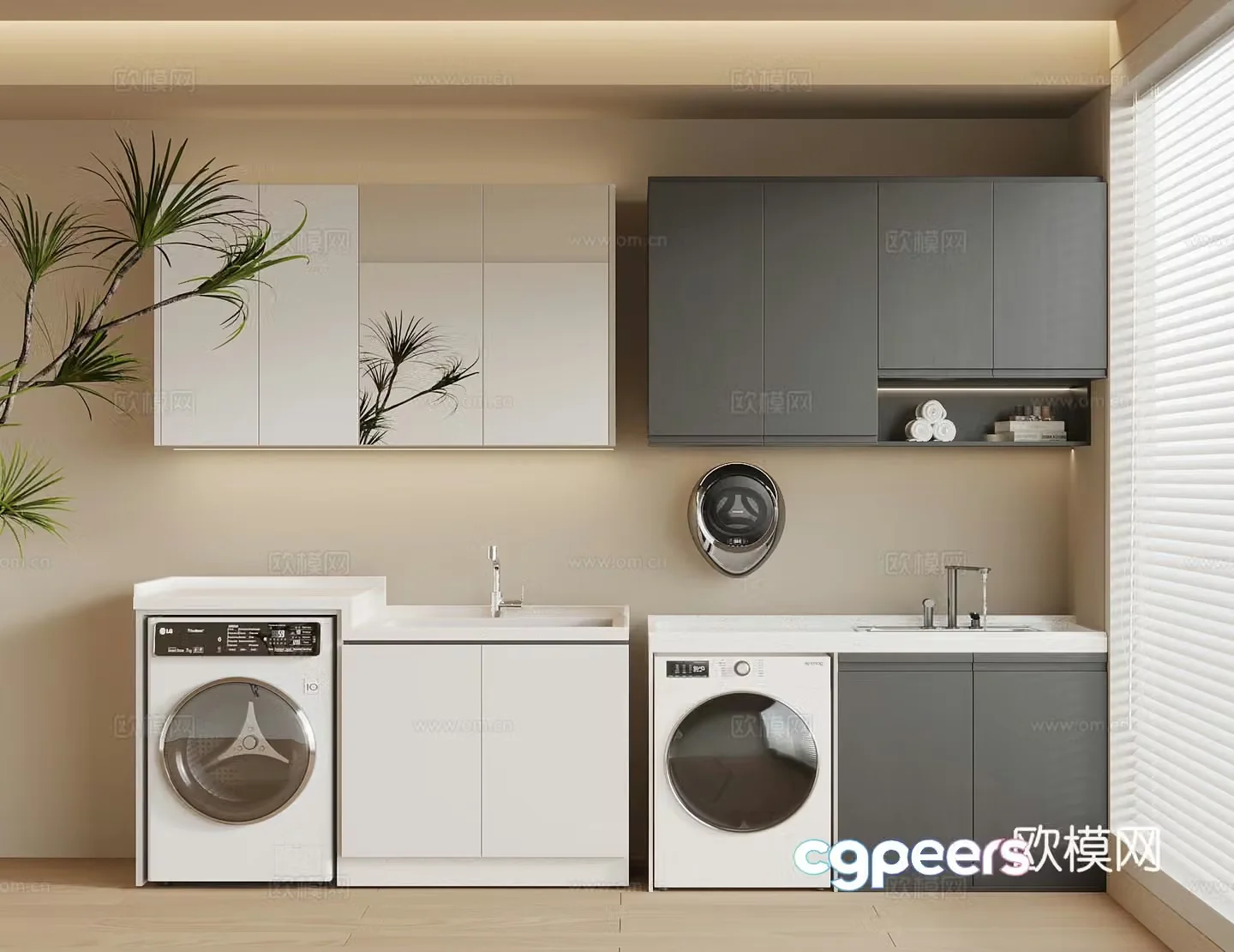 Modern washing machine cabinet 3d model