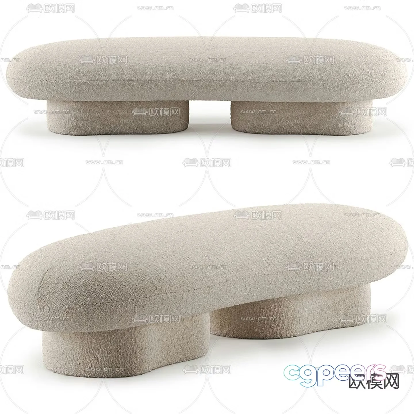 Jami Boucle stool bench sofa stool 3d model