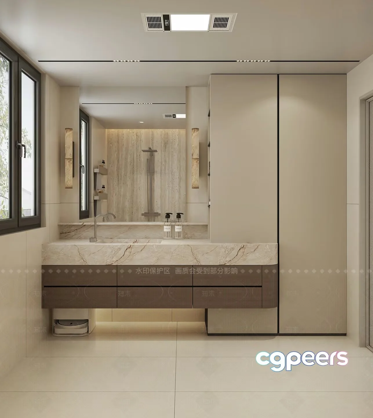 Modern Bathroom Vanity 3D Model – 13920 – VRAY Render