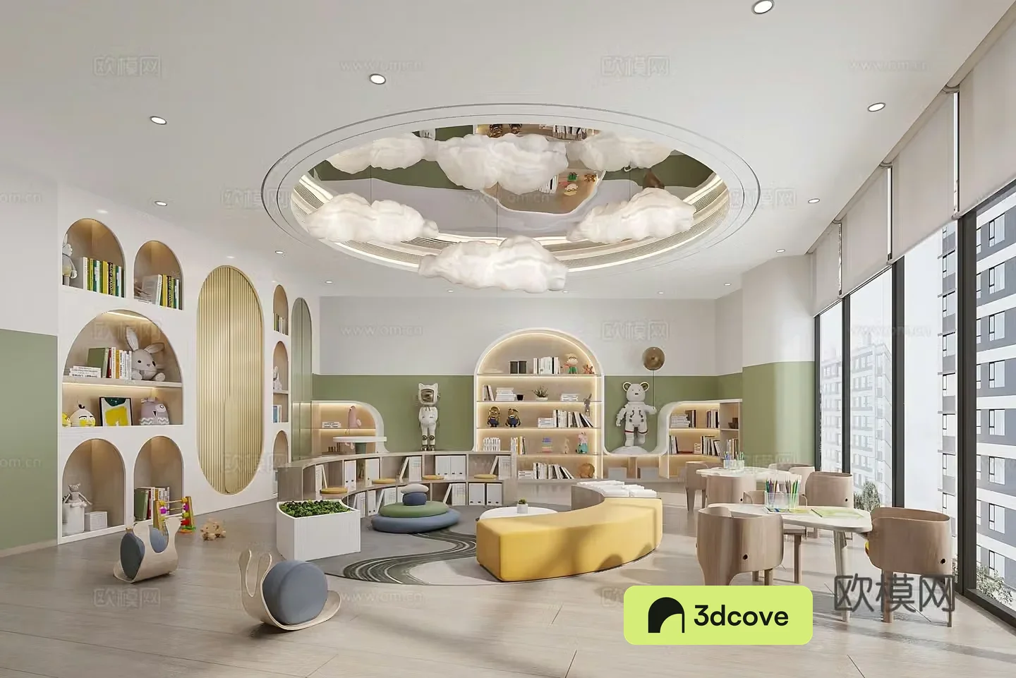 Modern creamy children’s play area