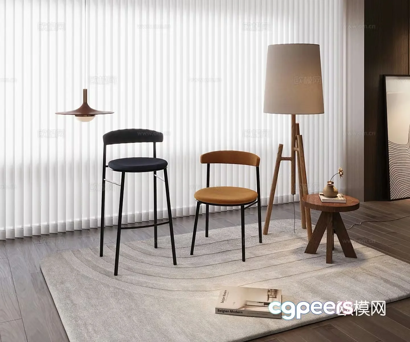 Modern bar chair 3d model