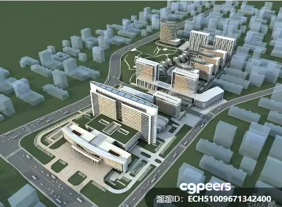 A 3D City Map 3D Model – 1427 – VRAY Render