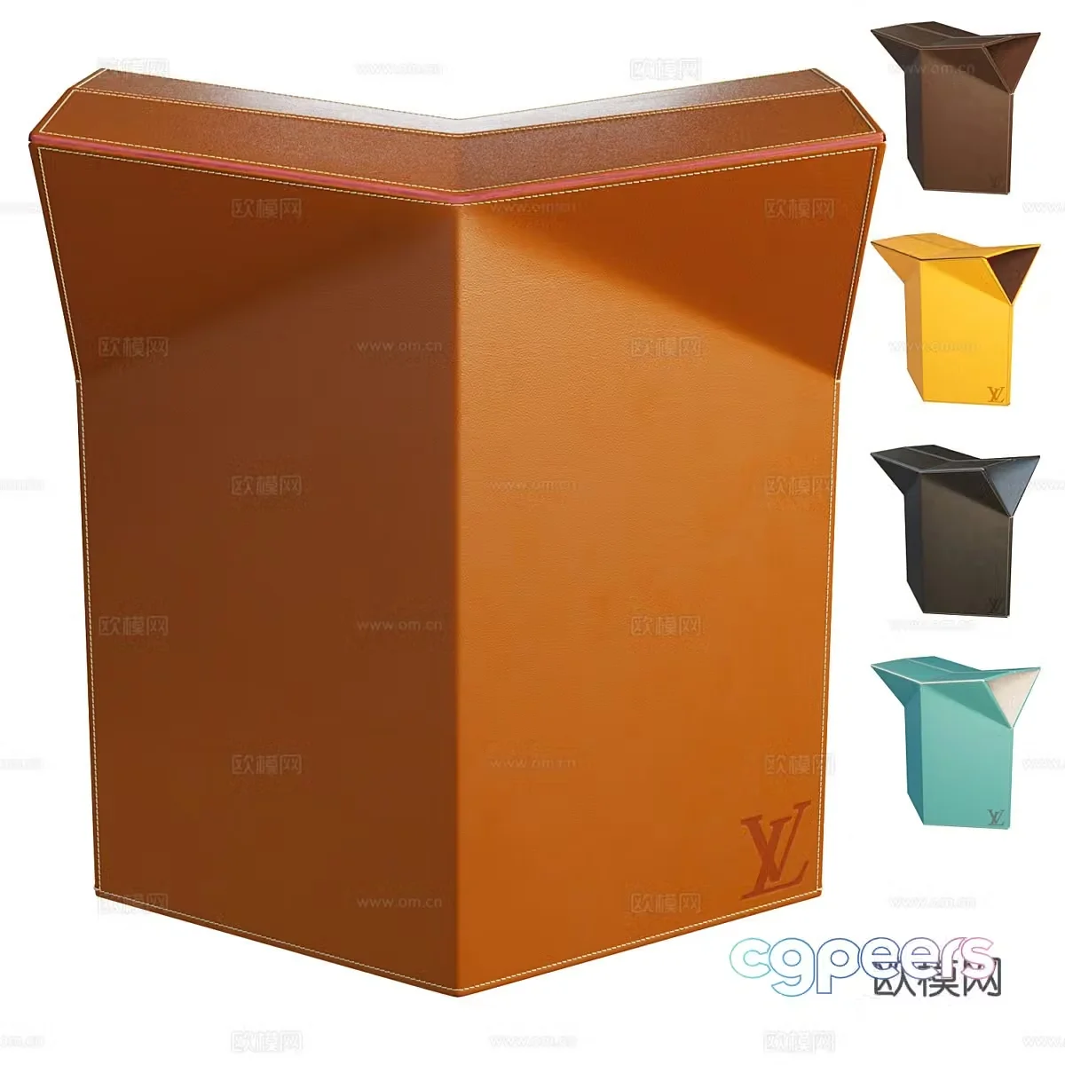 Modern Italian light luxury Louis Vuitton ASTOOL makeup stool 3D model
