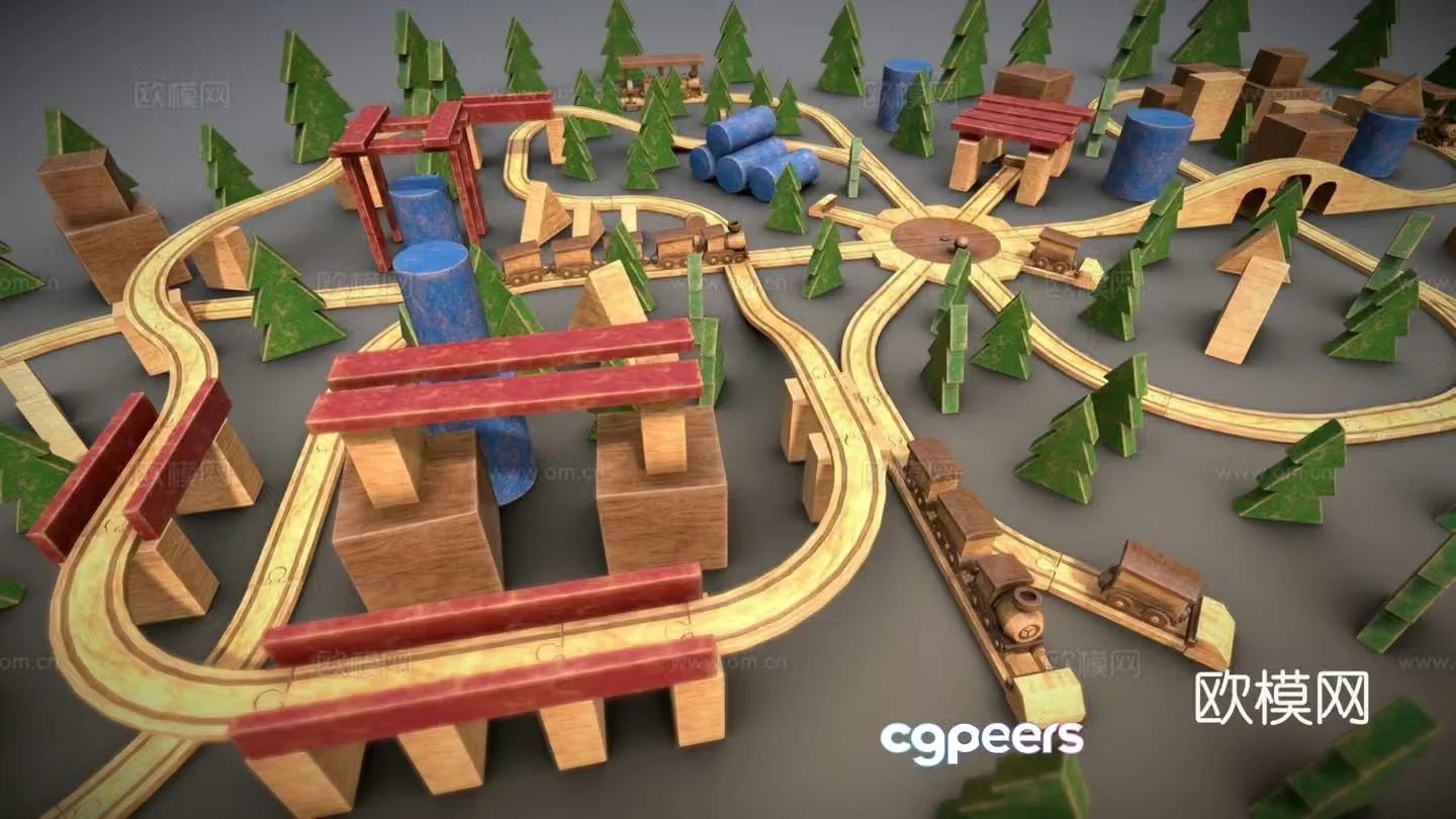 Train set toy 3d model
