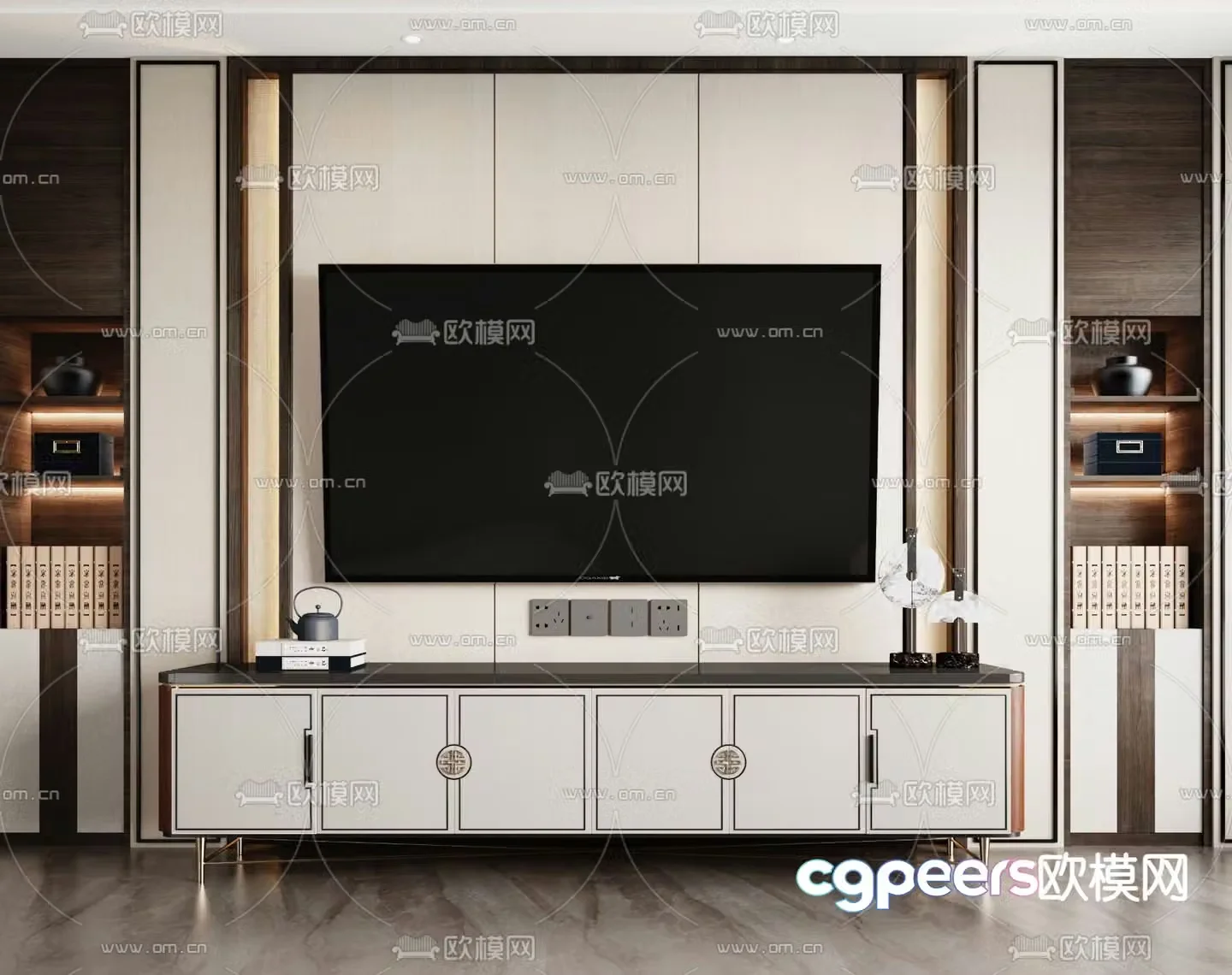 New Chinese style TV cabinet 3d model