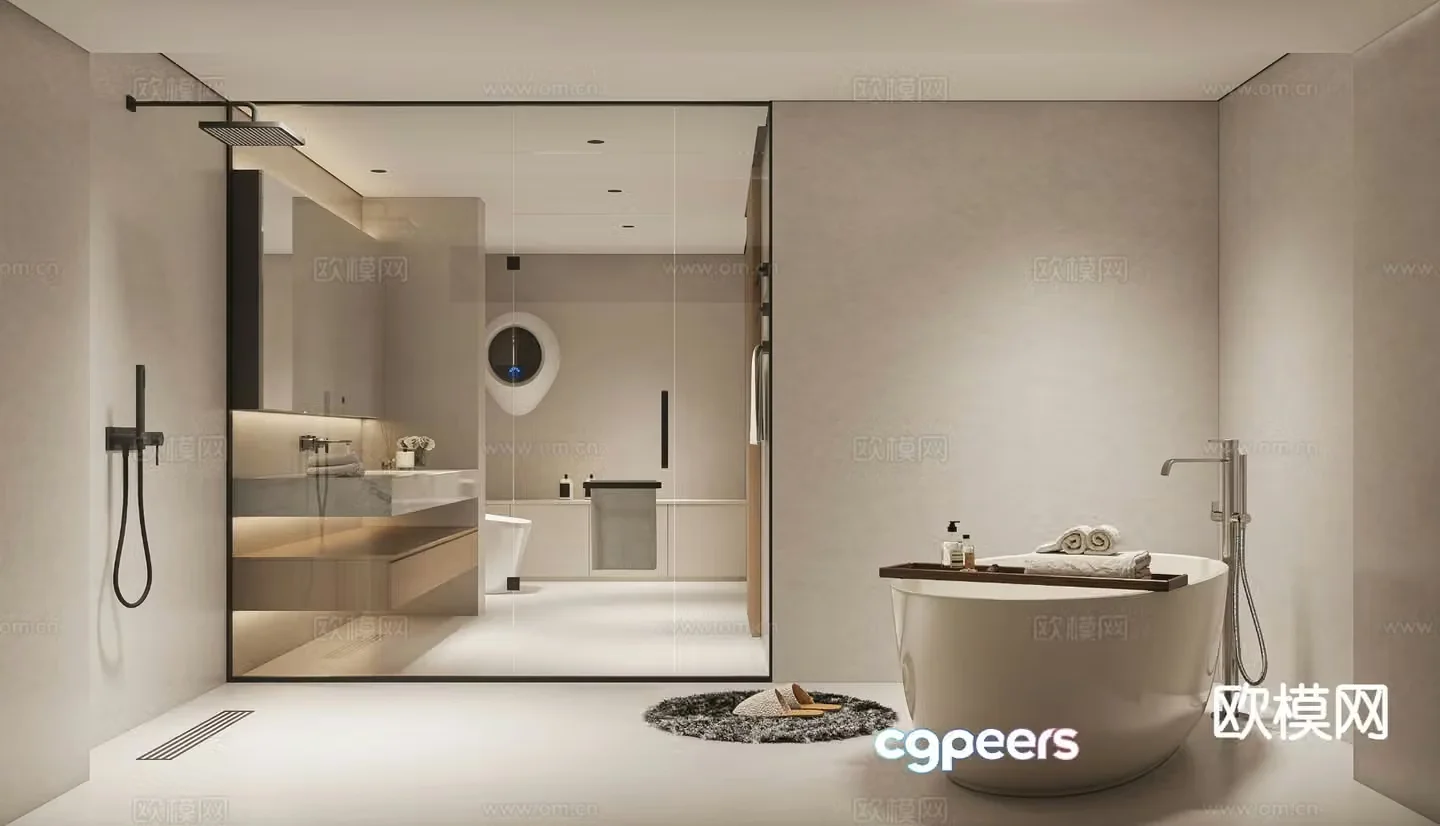 Modern bathroom bathroom toilet 3d model