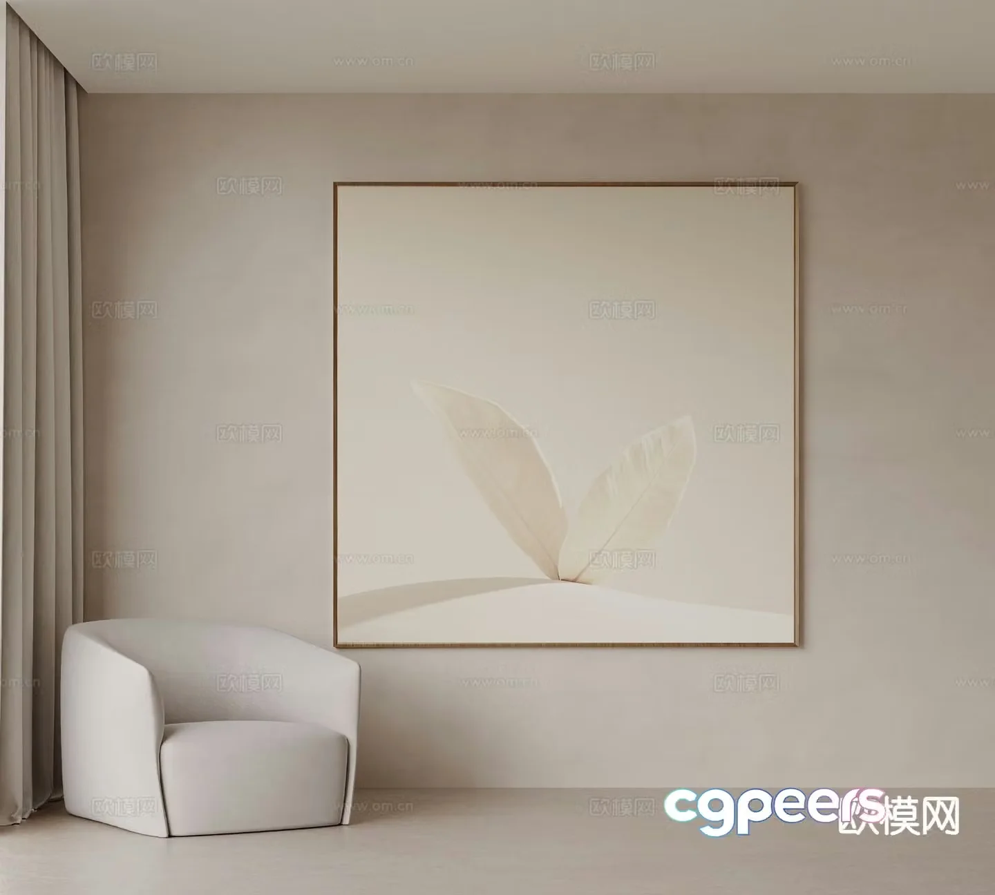 Cream style art painting texture painting decorative painting 3d model