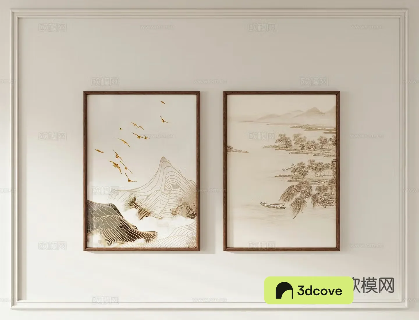 New Chinese style Zen hanging paintings Combination hanging paintings