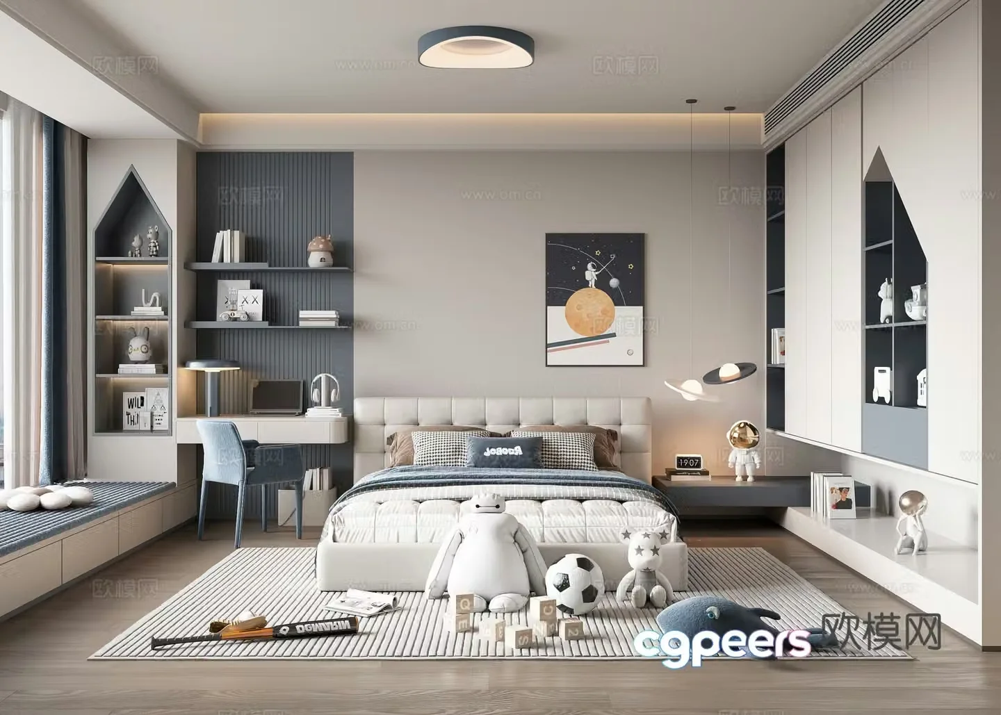 Modern boy’s room children’s room 3d model