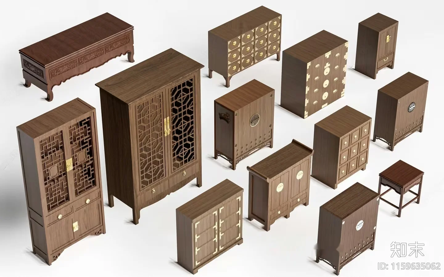 Wooden Furniture Set 3D Model – 17142 – VRAY Render