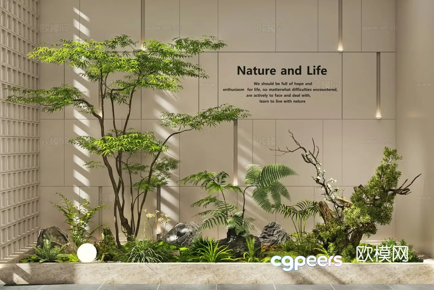 Modern interior landscape Landscape Landscape Tree Plant Landscape Landscape Design 3D Model