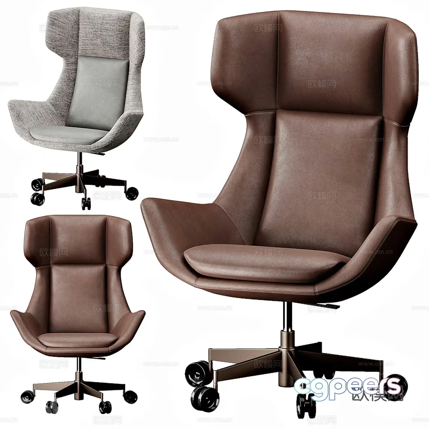 Modern light luxury office chair boss chair 3d model