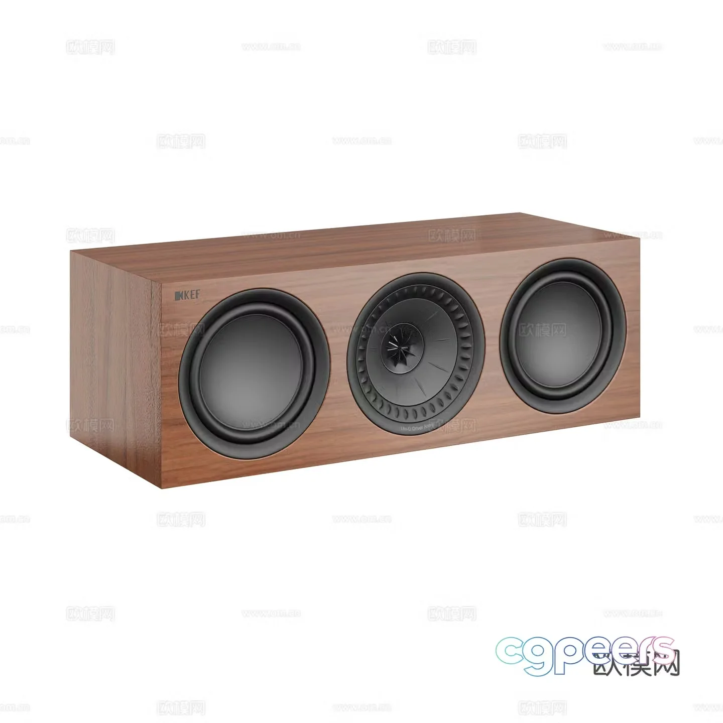 KEF Walnut speakers speakers audio impression subwoofer 3d model
