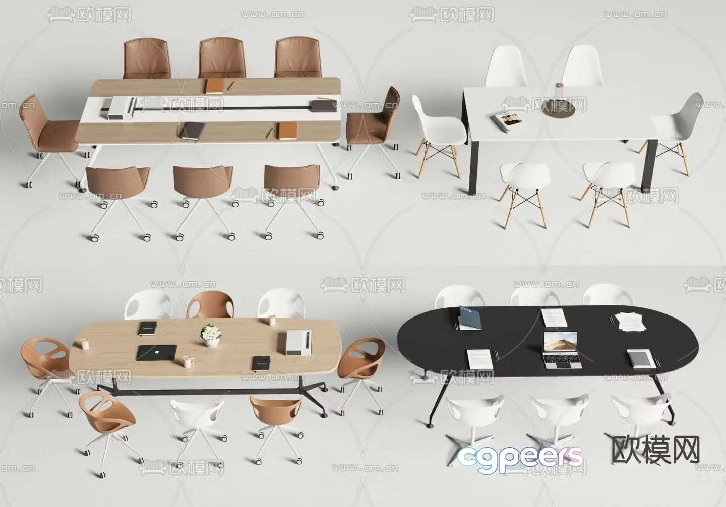 Conference tables and chairs conference table 3d model