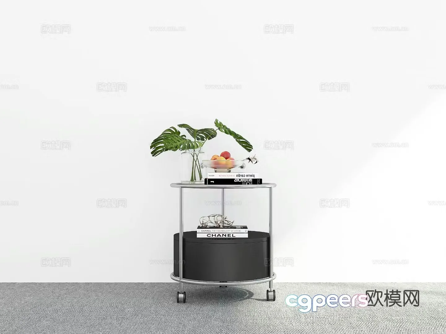 Modern trolley round table side table 3d model