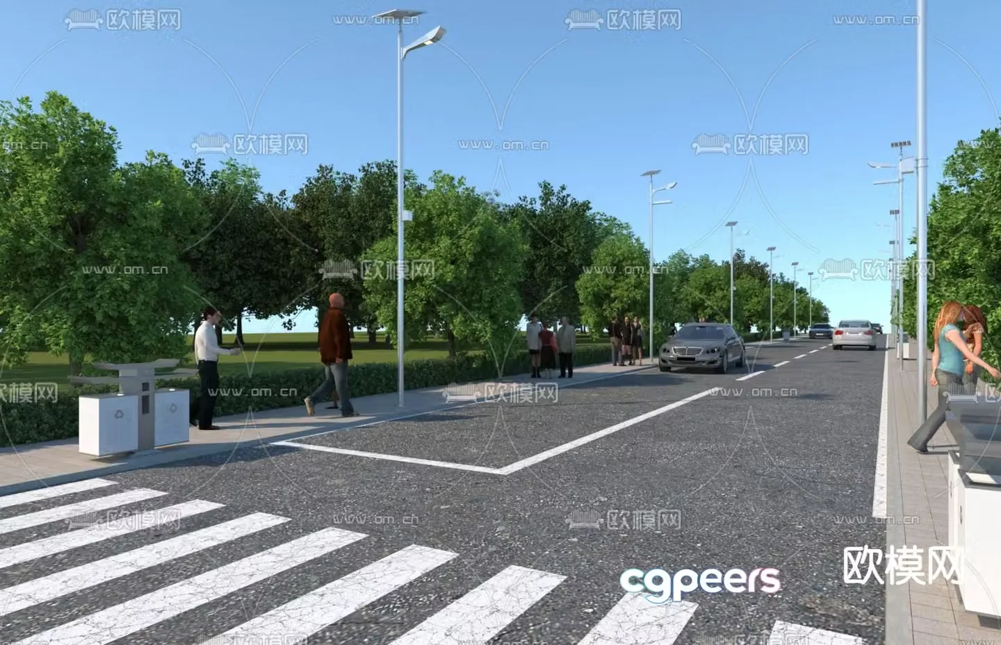 city â€‹â€‹road highway landscape 3d model