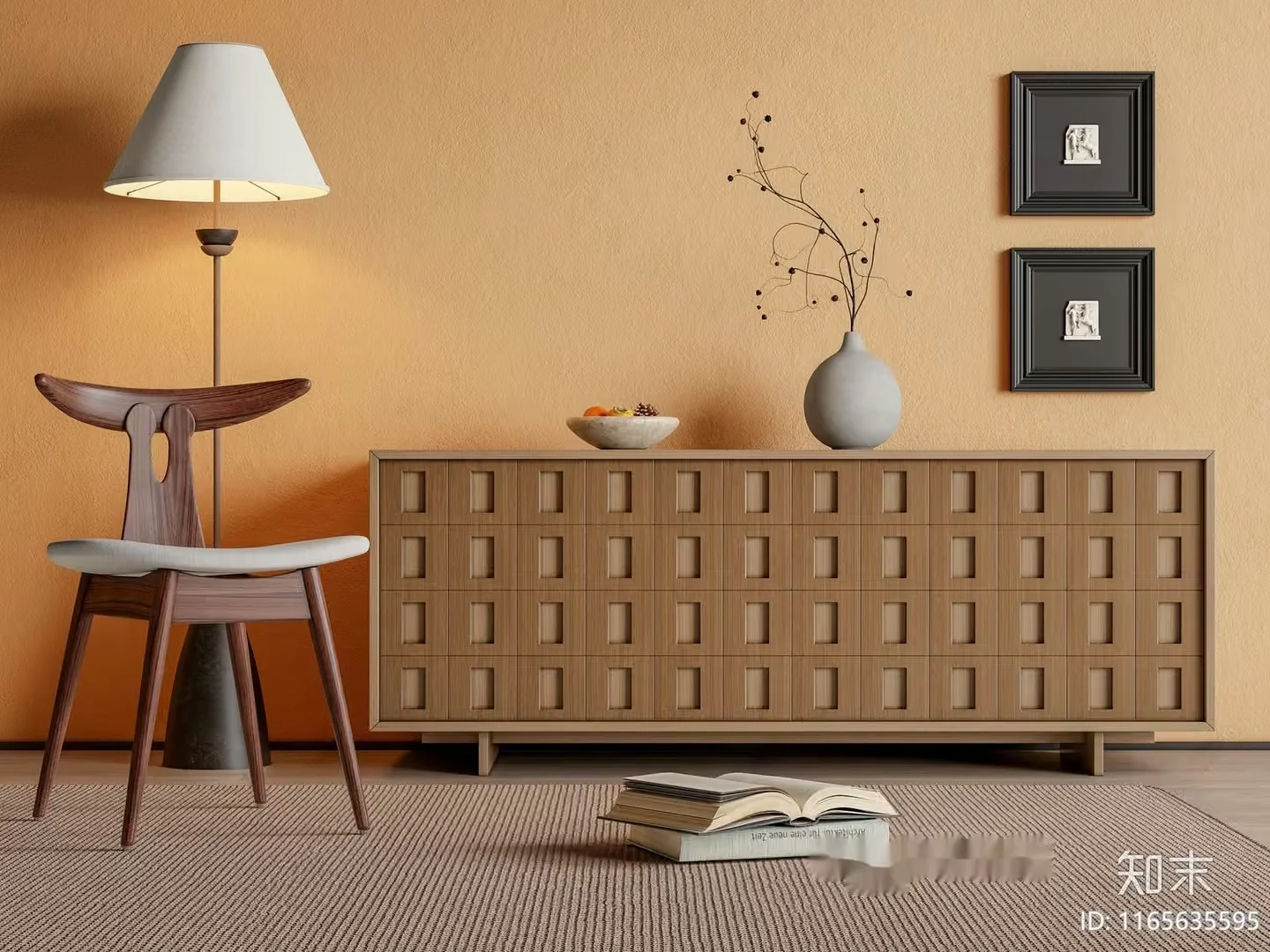 Mid-Century Modern Room 3D Model – 11204 – VRAY Render