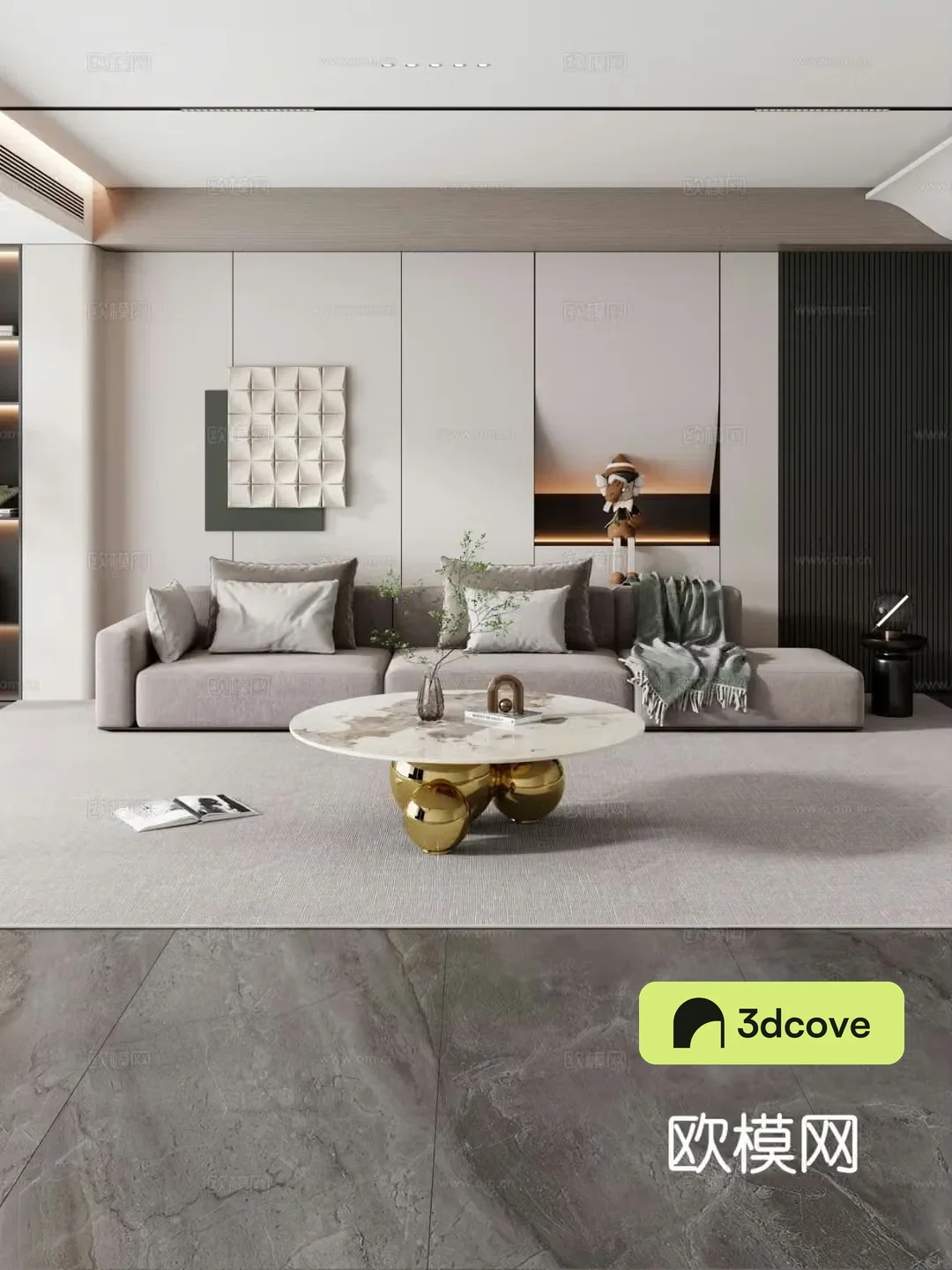 Light luxury tea table sofa tea table combination decoration